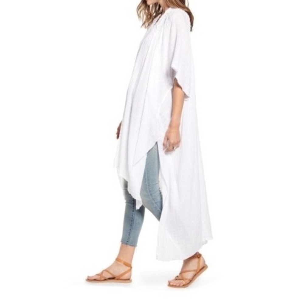 Free People FP One XS-S Azalea Kimono Duster White Coverup Open Long Cardigan